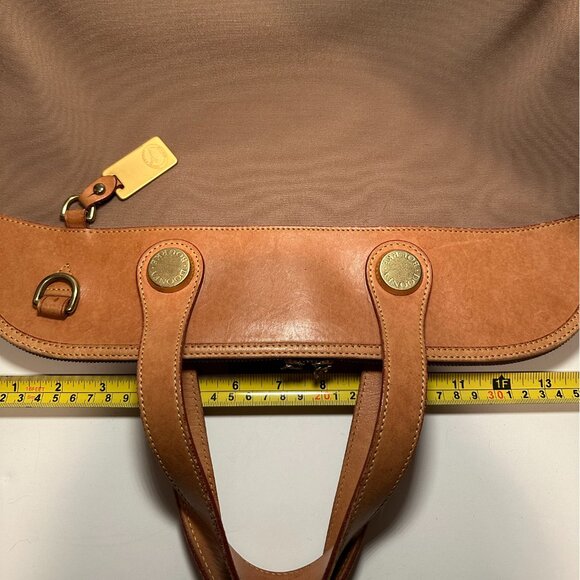 Vintage Dooney & Bourke Cabriolet Canvas & Leather Zip Satchel Carryall Handbag - Picture 7 of 13
